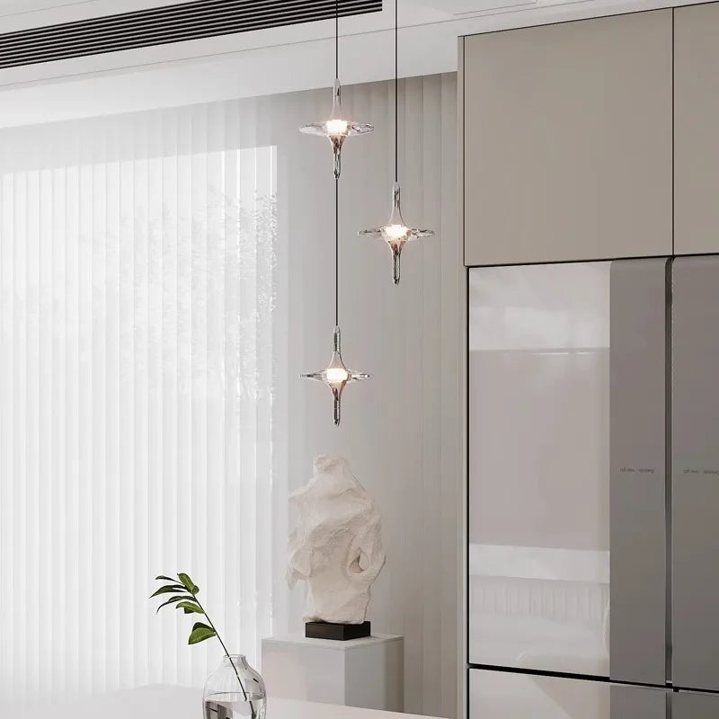 Minimalist bedroom chandelier French high-end atmosphere bedside lamp interior decoration light luxury crystal small chandelier