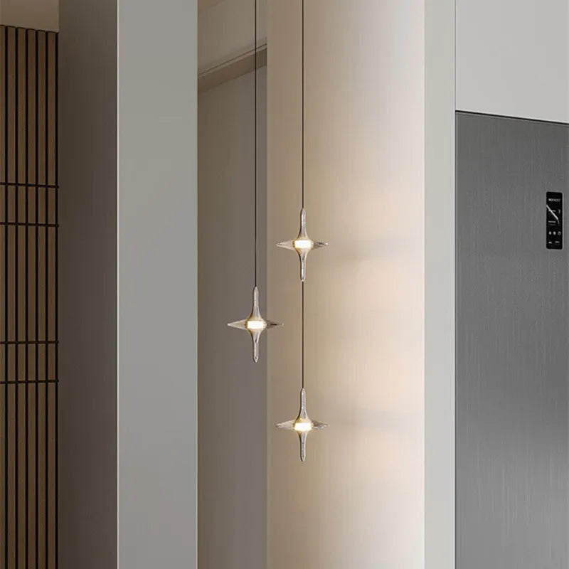 Minimalist bedroom chandelier French high-end atmosphere bedside lamp interior decoration light luxury crystal small chandelier